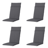 Madison -  Tuinstoelkussen Hoge Rug Manchester grey - Ca. 120x50 cm - Set van 4