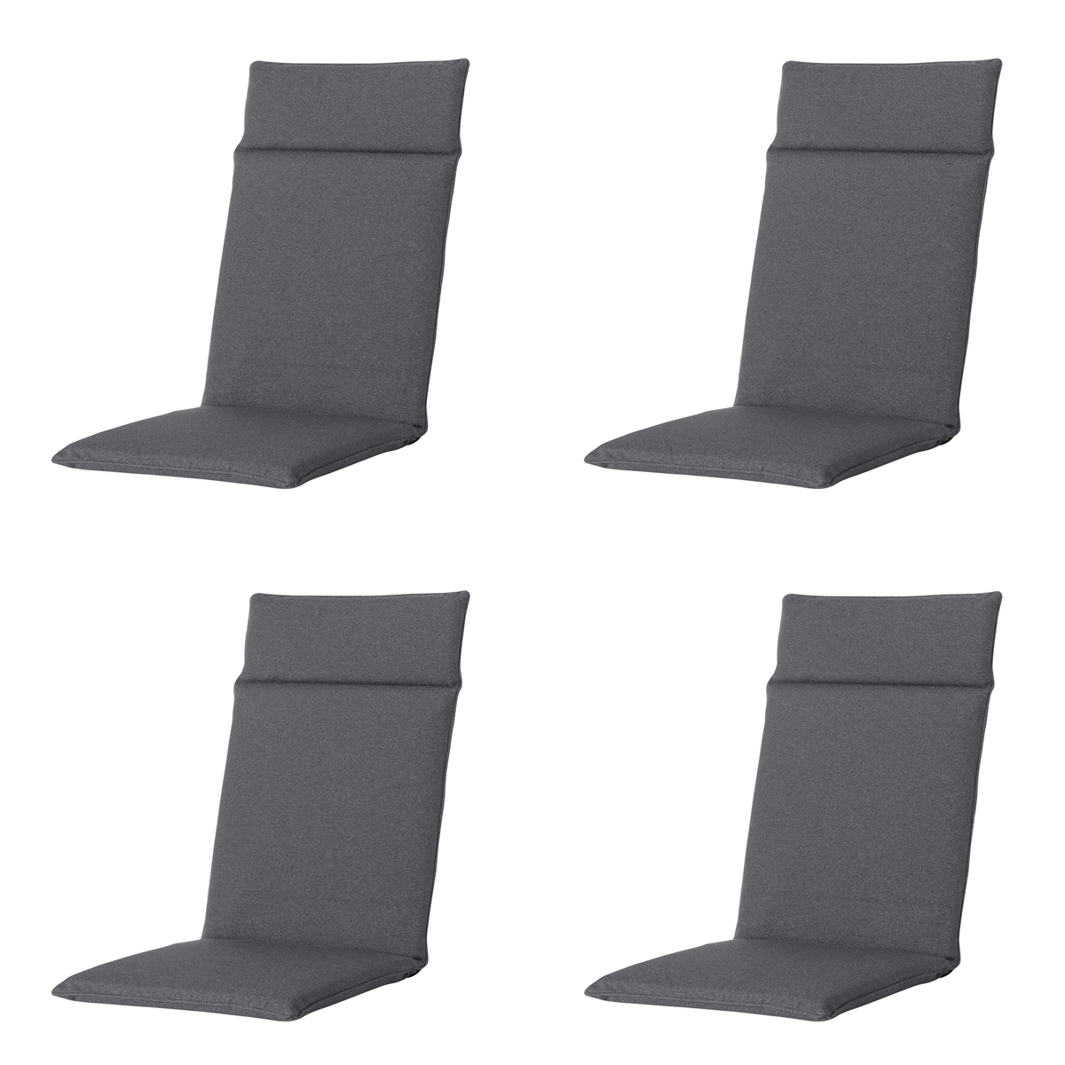 Madison -  Tuinstoelkussen Hoge Rug Manchester grey - Ca. 120x50 cm - Set van 4