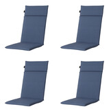 Madison -  Tuinstoelkussen Hoge Rug Panama safier blue - Ca. 120x50 cm - Set van 4