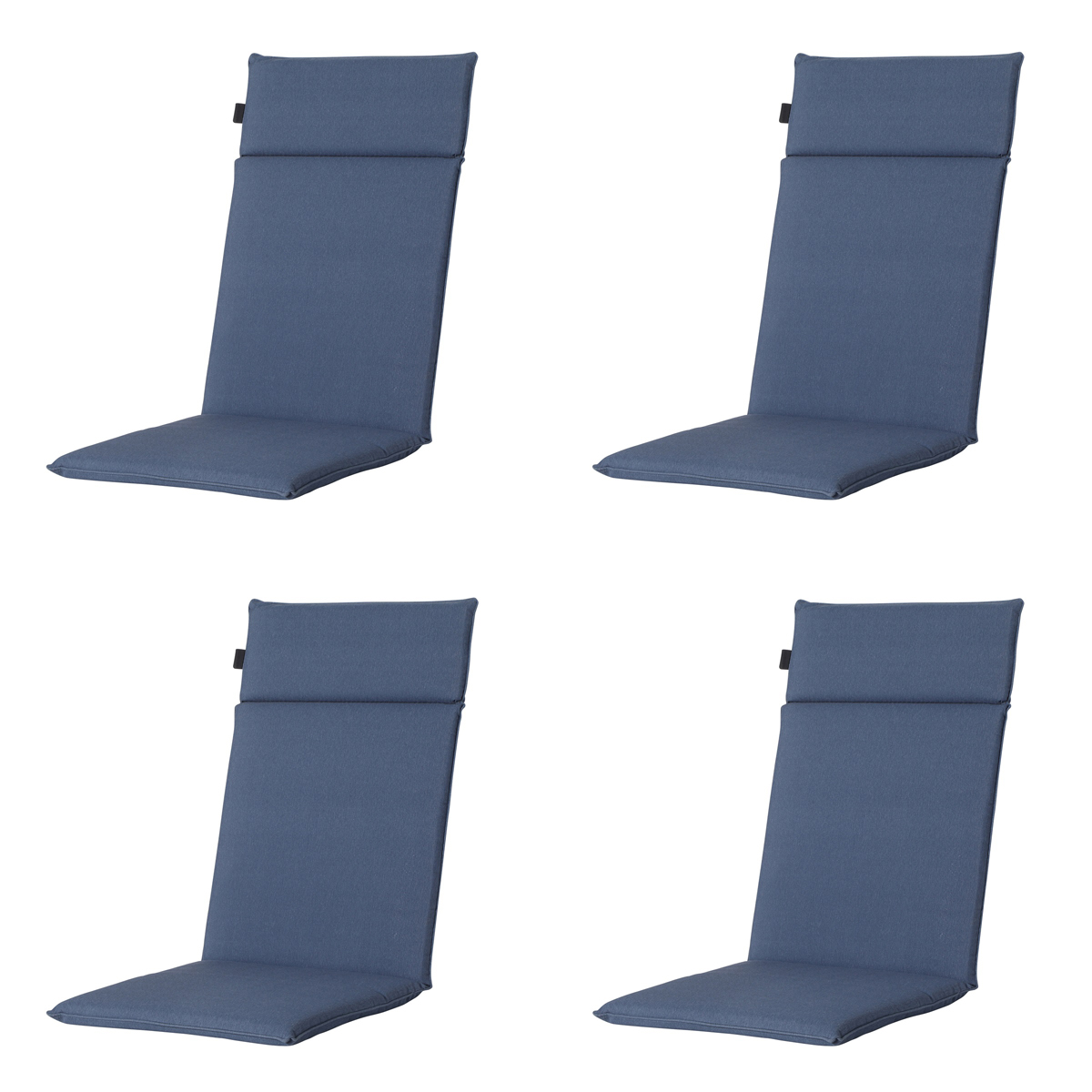 Madison -  Tuinstoelkussen Hoge Rug Panama safier blue - Ca. 120x50 cm - Set van 4