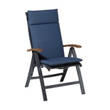 Madison -  Tuinstoelkussen Hoge Rug Panama safier blue - Ca. 120x50 cm - Set van 4