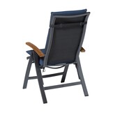 Madison -  Tuinstoelkussen Hoge Rug Panama safier blue - Ca. 120x50 cm - Set van 4