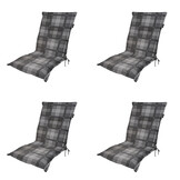 Madison -  Tuinstoelkussen Lage Rug Patchy grey - Ca. 105x50 cm - Set van 4