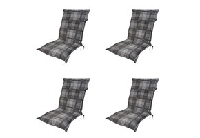 Madison -  Tuinstoelkussen Lage Rug Patchy grey - Ca. 105x50 cm - Set van 4