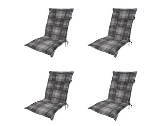 Madison -  Tuinstoelkussen Lage Rug Patchy grey - Ca. 105x50 cm - Set van 4