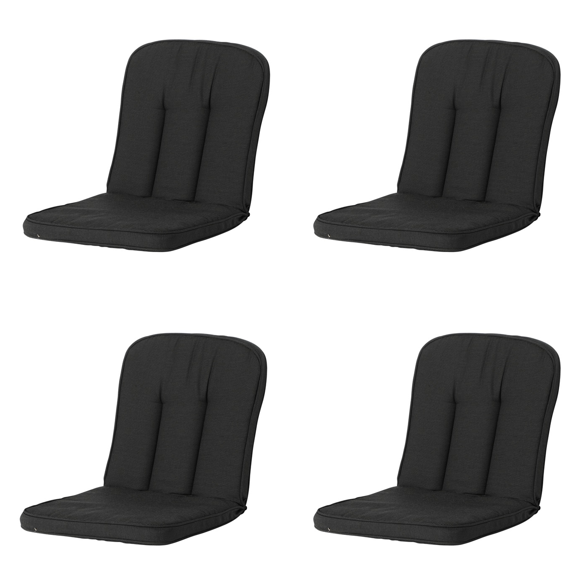 Madison -  Tuinkussen Classic/Bora/Antigua Hermitage Rib black - Ca. 94x48 cm - Set van 4