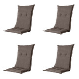 Madison -  Tuinstoelkussen Lage Rug Oxford taupe - Ca. 105x50 cm - Set van 4