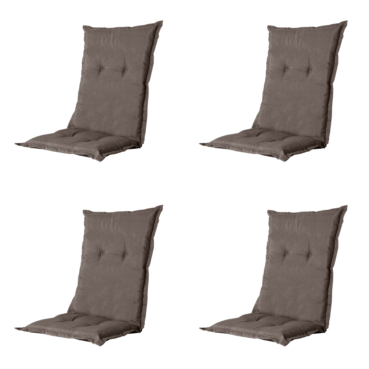 Madison -  Tuinstoelkussen Lage Rug Oxford taupe - Ca. 105x50 cm - Set van 4
