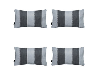 Madison -  Sierkussen Banda grey - Ca. 30x50 cm - Set van 4
