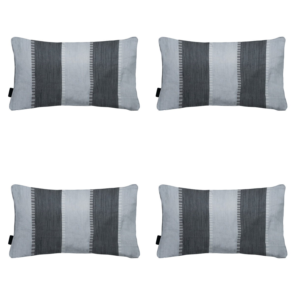 Madison -  Sierkussen Banda grey - Ca. 30x50 cm - Set van 4