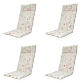 Madison -  Tuinstoelkussen Hoge Rug Donna natural canvas eco+ - Ca. 120x50 cm - Set van 4