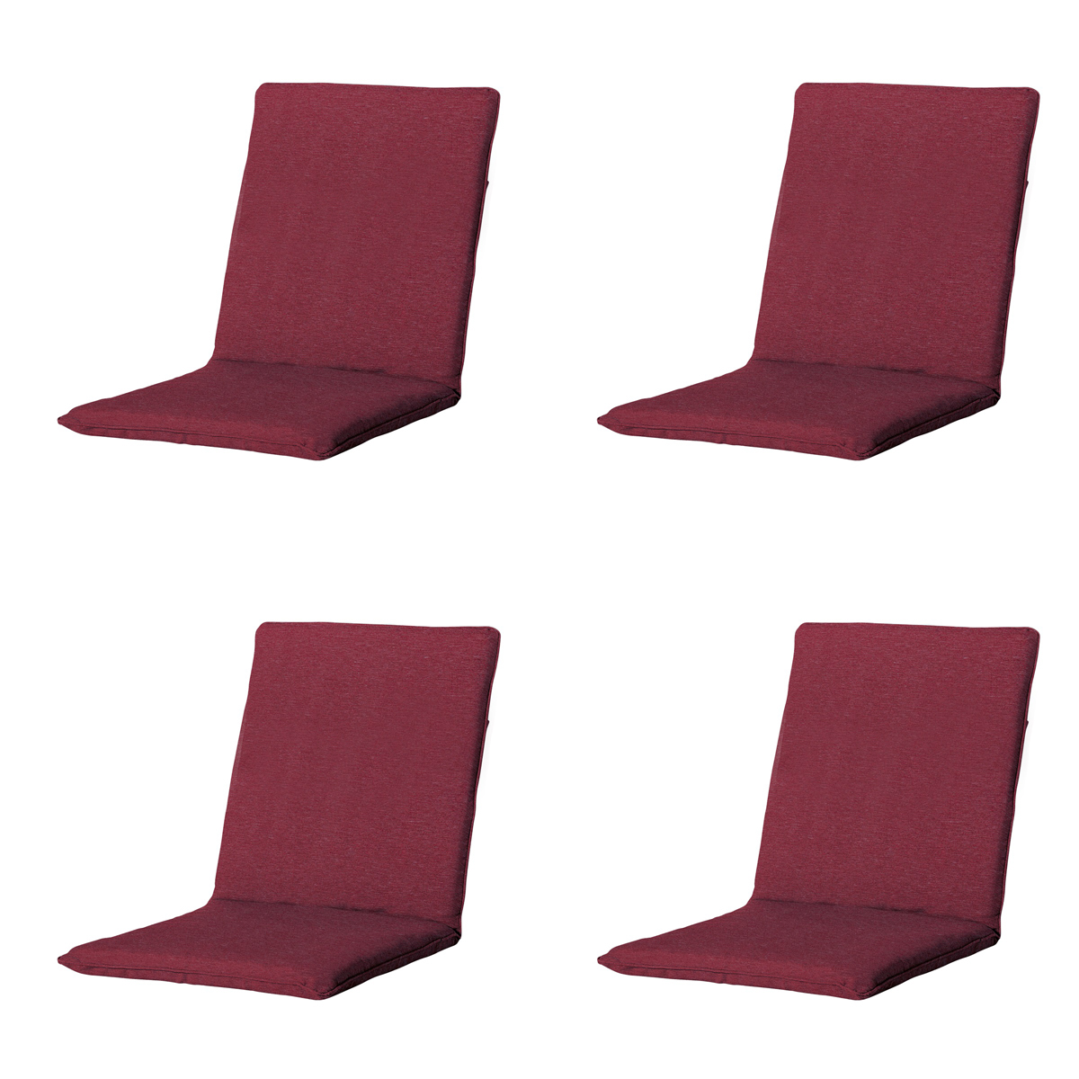Madison -  Stapelstoelkussen Panama bordeaux - Ca. 97x49 cm - Set van 4