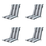 Madison -  Tuinstoelkussen Lage Rug Banda grey - Ca. 105x50 cm - Set van 4