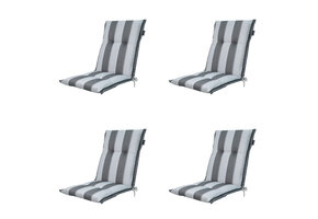 Madison -  Tuinstoelkussen Lage Rug Banda grey - Ca. 105x50 cm - Set van 4