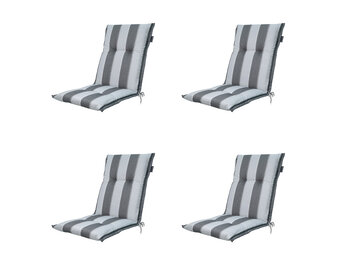 Madison -  Tuinstoelkussen Lage Rug Banda grey - Ca. 105x50 cm - Set van 4