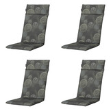 Madison -  Tuinstoelkussen Hoge Rug Circle green - Ca. 120x50 cm - Set van 4