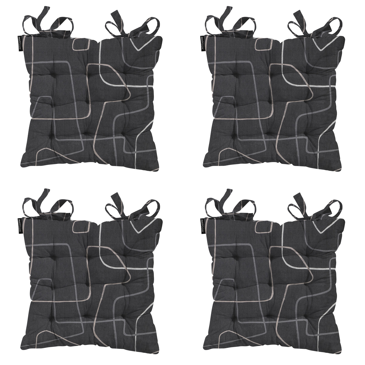 Madison -  Zitkussen Toscane Joah grey - Ca. 46x46 cm - Set van 4