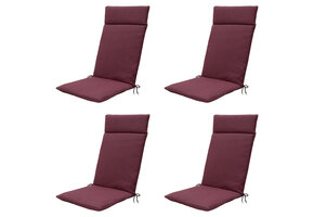 Madison -  Tuinstoelkussen Hoge Rug Bordeaux canvas eco+ - Ca. 120x50 cm - Set van 4