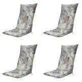 Madison -  Tuinstoelkussen Hoge Rug Grafi sage - Ca. 123x50 cm - Set van 4