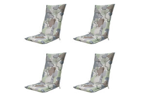 Madison -  Tuinstoelkussen Hoge Rug Grafi sage - Ca. 123x50 cm - Set van 4