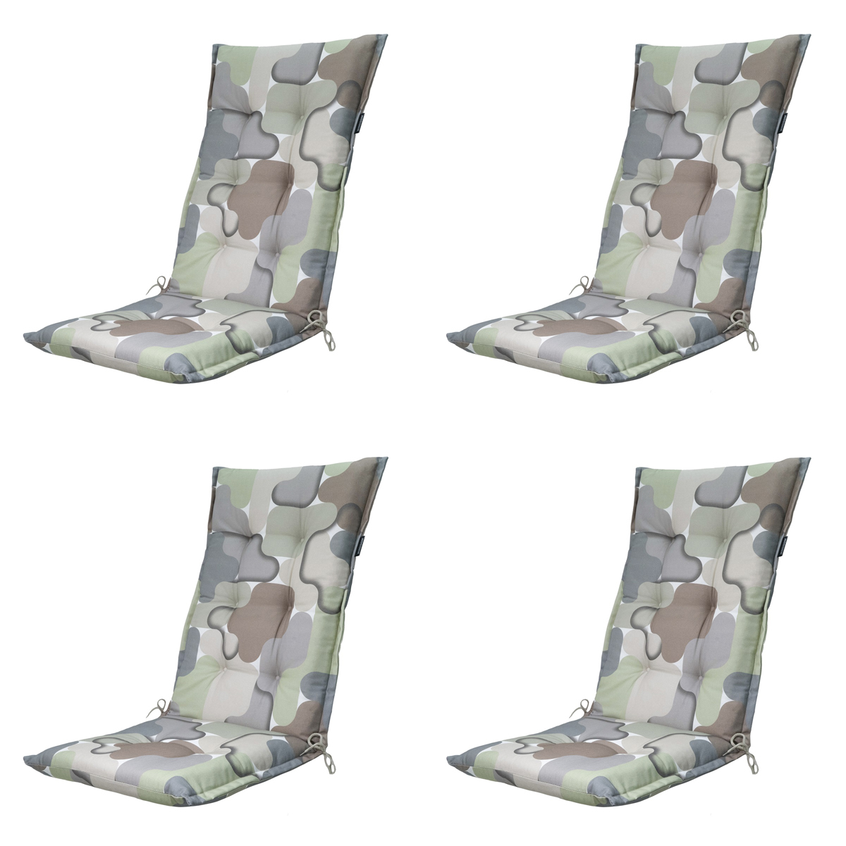 Madison -  Tuinstoelkussen Hoge Rug Grafi sage - Ca. 123x50 cm - Set van 4