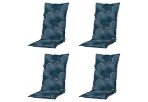 Madison -  Tuinstoelkussen Hoge Rug Circle blue - Ca. 123x50 cm - Set van 4