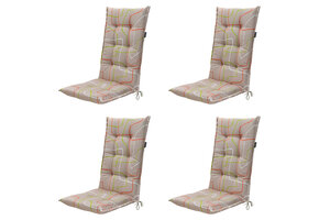 Madison -  Tuinstoelkussen Hoge Rug Joah terra - Ca. 123x50 cm - Set van 4