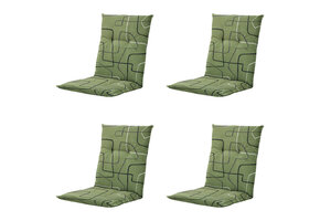 Madison -  Tuinstoelkussen Lage Rug Joah sage - Ca. 105x50 cm - Set van 4