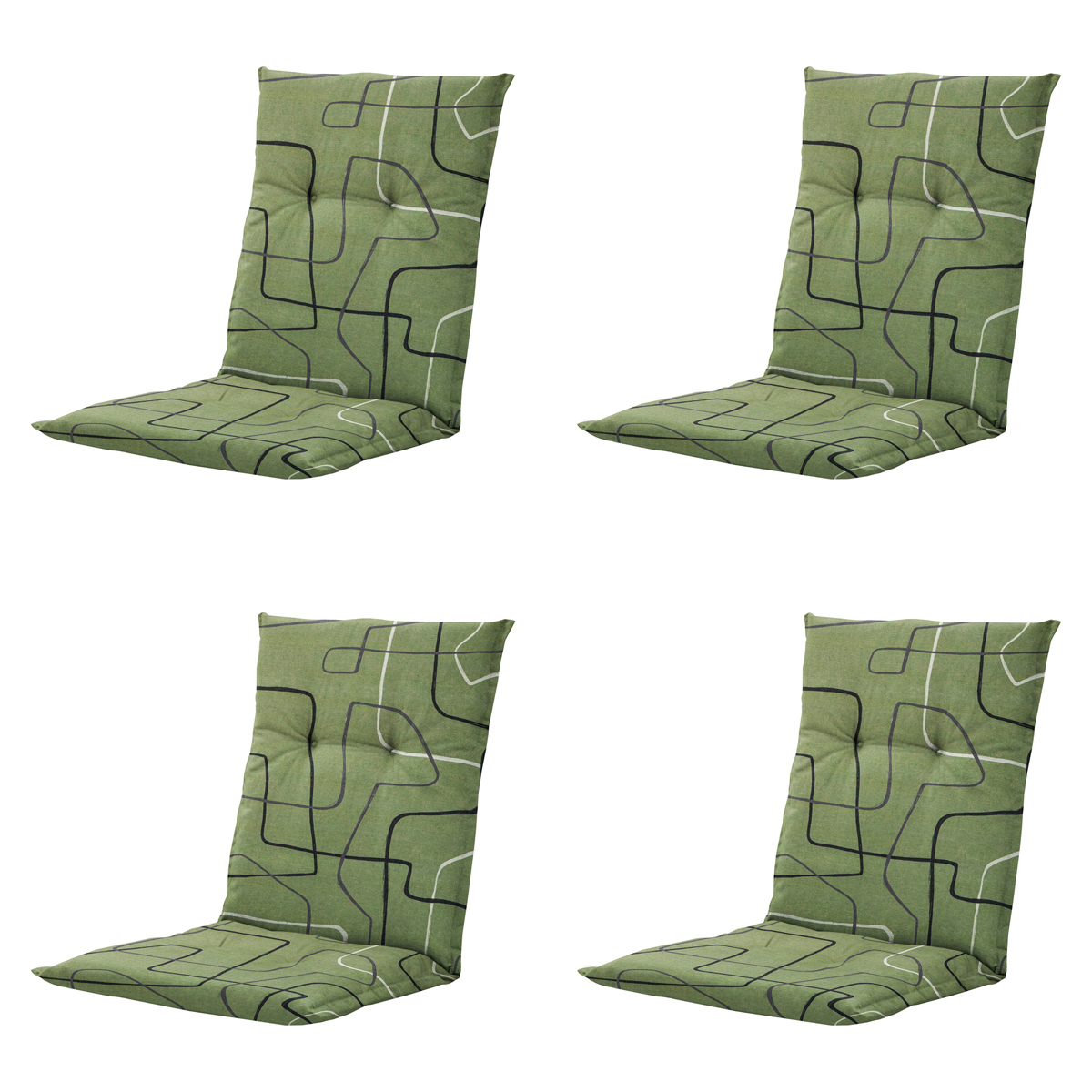 Madison -  Tuinstoelkussen Lage Rug Joah sage - Ca. 105x50 cm - Set van 4