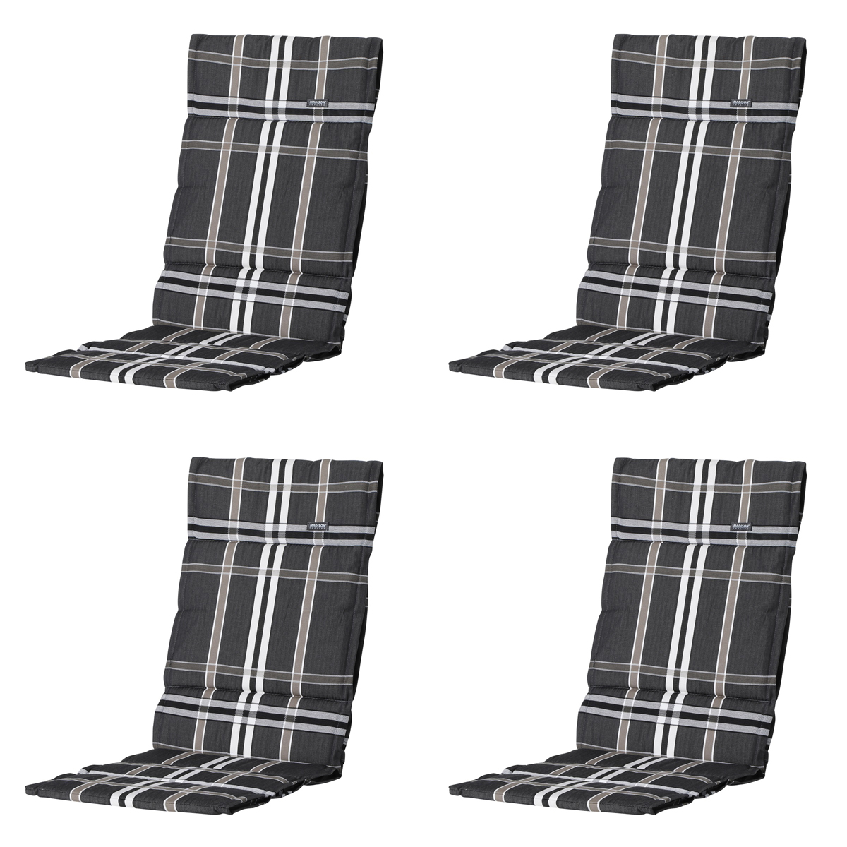 Madison -  Tuinkussen Fiber Deluxe Nils taupe - Ca. 125x50 cm - Set van 4
