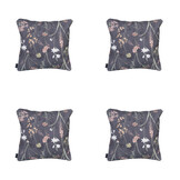 Madison -  Sierkussen Donna grey canvas eco+ - Ca. 50x50 cm - Set van 4