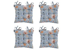 Madison -  Zitkussen Toscane Florina blue - Ca. 46x46 cm - Set van 4