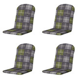 Madison -  Kuipstoelkussen Hoge Rug Patchy olive - Ca. 96x45 cm - Set van 4