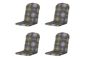 Madison -  Kuipstoelkussen Hoge Rug Patchy olive - Ca. 96x45 cm - Set van 4