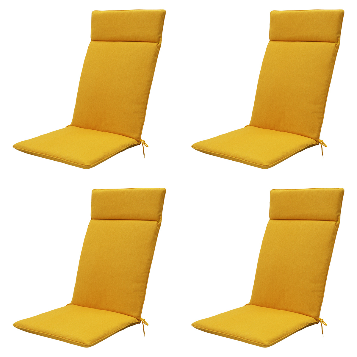 Madison -  Tuinstoelkussen Hoge Rug Gold canvas eco+ - Ca. 120x50 cm - Set van 4