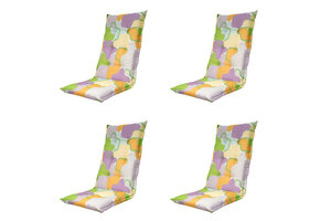 Madison -  Tuinstoelkussen Hoge Rug Grafi lila - Ca. 123x50 cm - Set van 4