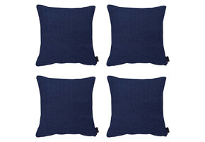 Madison -  Sierkussen Panama indigo - Ca. 60x60 cm - Set van 4