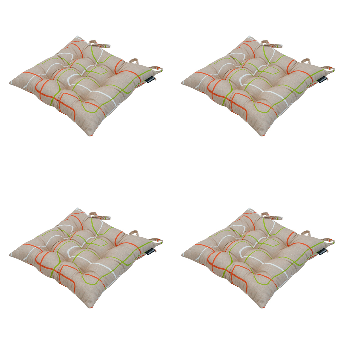 Madison -  Zitkussen Toscane Joah terra - Ca. 46x46 cm - Set van 4