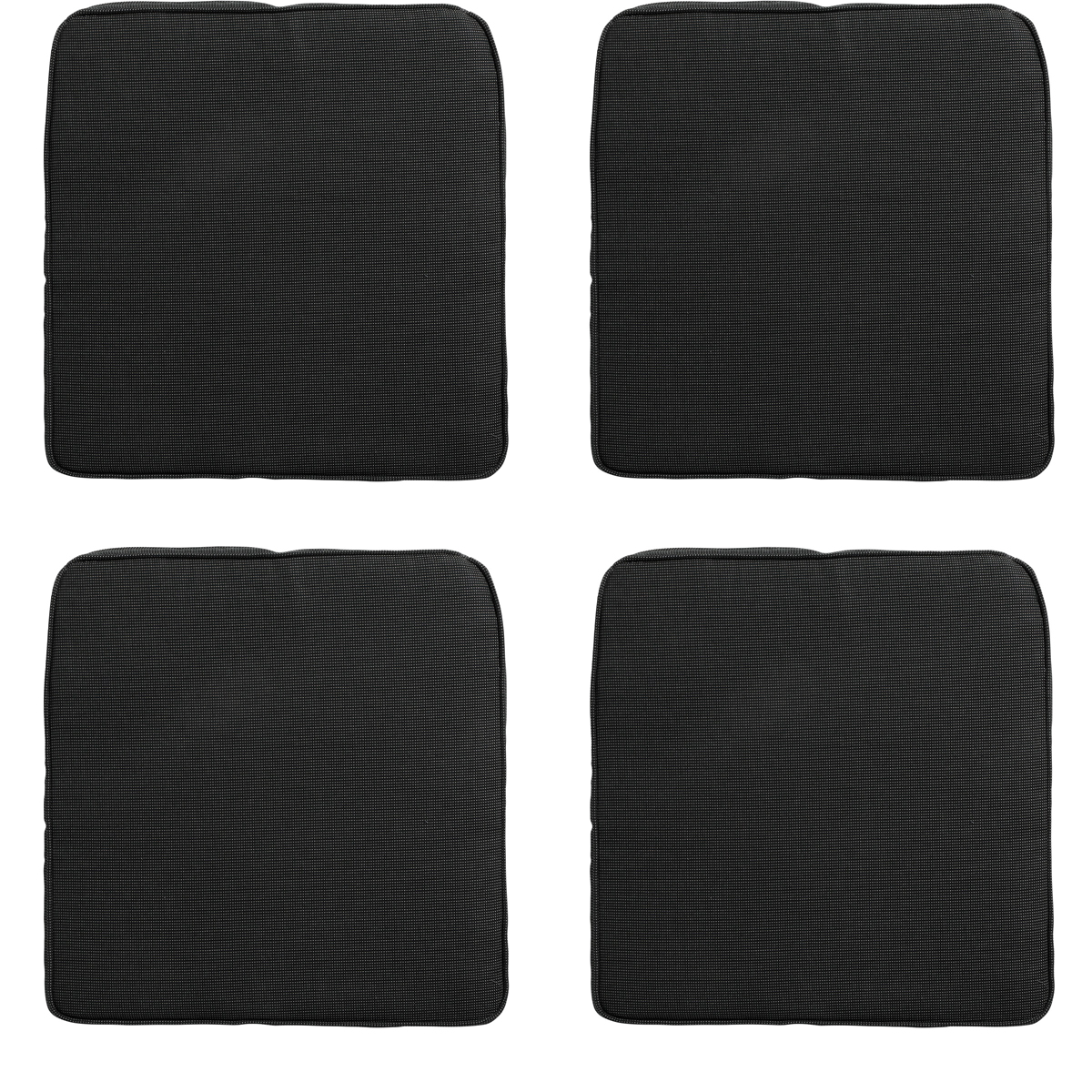 Madison -  Zitkussen Wicker Rib black - Ca. 48x48 cm - Set van 4