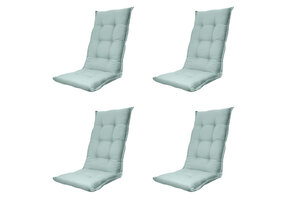 Madison -  Tuinstoelkussen Hoge Rug Napels azure - Ca. 123x50 cm - Set van 4