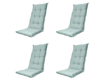 Madison -  Tuinstoelkussen Hoge Rug Napels azure - Ca. 123x50 cm - Set van 4