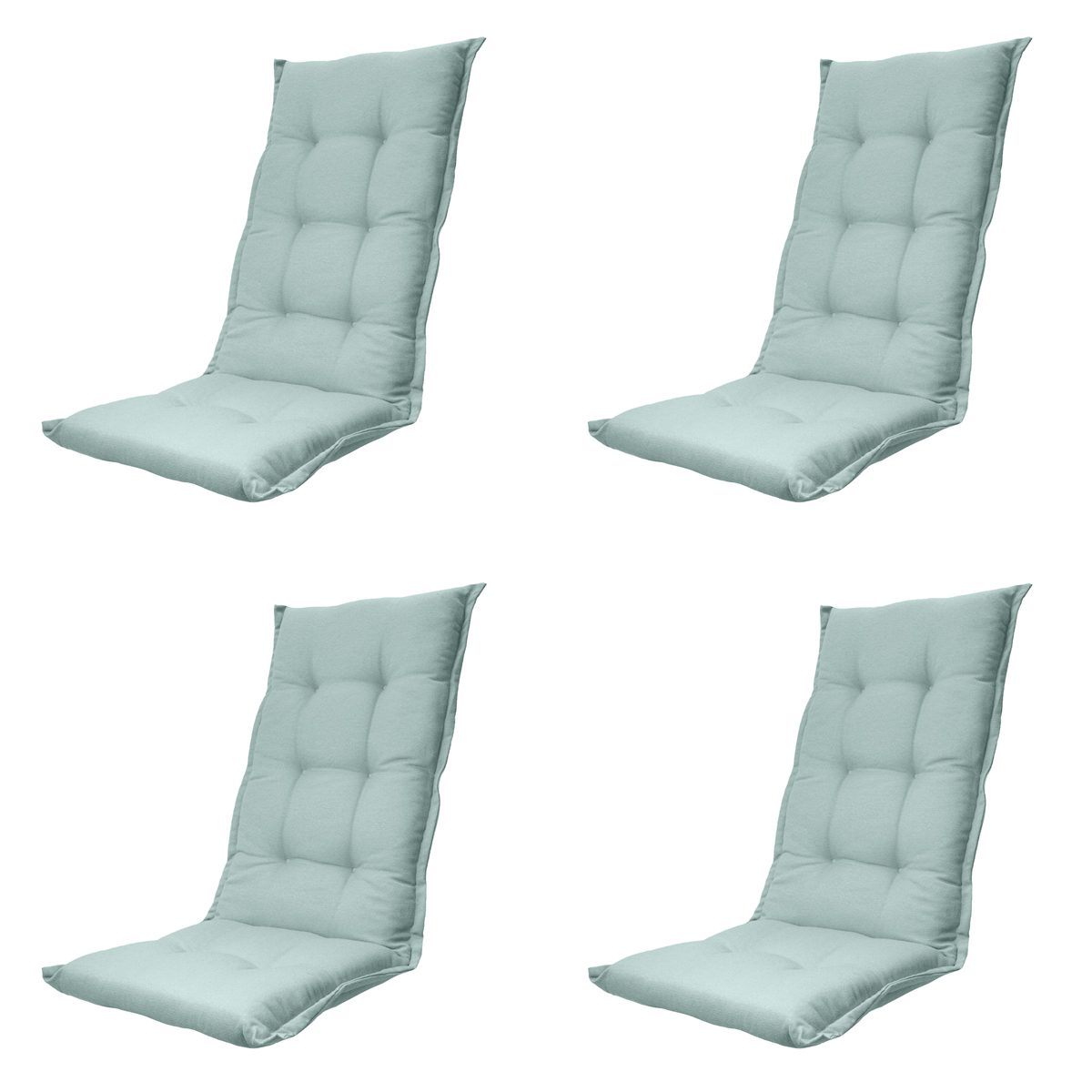 Madison -  Tuinstoelkussen Hoge Rug Napels azure - Ca. 123x50 cm - Set van 4