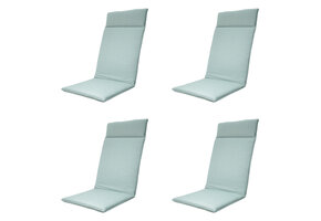 Madison -  Tuinstoelkussen Hoge Rug Napels azure - Ca. 120x50 cm - Set van 4