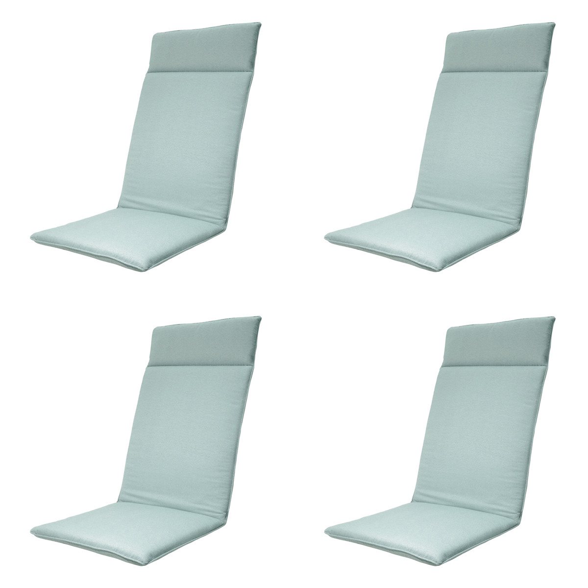 Madison -  Tuinstoelkussen Hoge Rug Napels azure - Ca. 120x50 cm - Set van 4