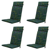 Madison -  Tuinstoelkussen Hoge Rug Joah green - Ca. 120x50 cm - Set van 4