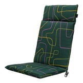 Madison -  Tuinstoelkussen Hoge Rug Joah green - Ca. 120x50 cm - Set van 4