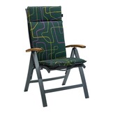 Madison -  Tuinstoelkussen Hoge Rug Joah green - Ca. 120x50 cm - Set van 4