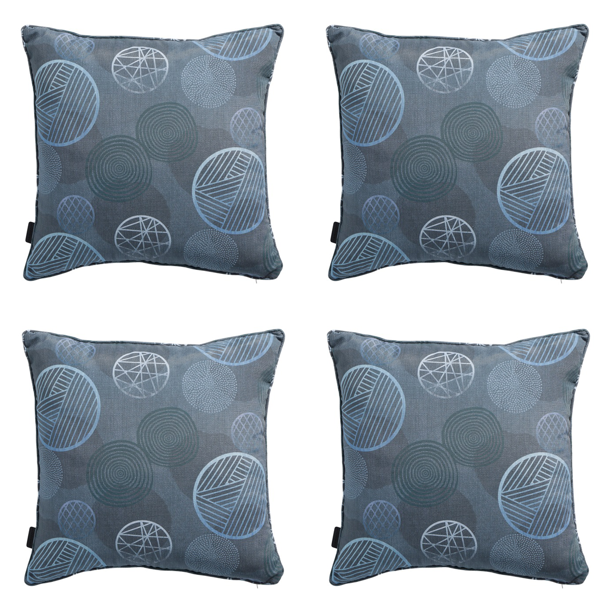 Madison -  Sierkussen Circle blue - Ca. 50x50 cm - Set van 4