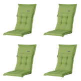 Madison -  Tuinstoelkussen Hoge Rug Rib lime - Ca. 123x50 cm - Set van 4
