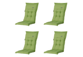 Madison -  Tuinstoelkussen Hoge Rug Rib lime - Ca. 123x50 cm - Set van 4